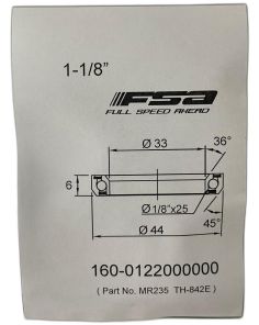 FSA 1-1/8" Headset Bearing |33*44*H6|36° x 45°|ACB MR235 (Canyon Upper GP7172-01)