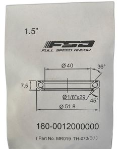 FSA 1.5" Headset Bearing |40*51.8*H7.5|36°x 45°|ACB MR019