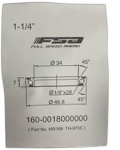 FSA 1-1/4" Headset Bearing |34*46.8*H7|45°x 45°|ACB MR168 (TH-970E)