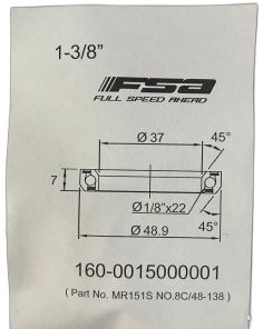 FSA 1-3/8" Headset Bearing |37*48.9*H7|45°x 45°|ACB MR151S (NO.8C-138)