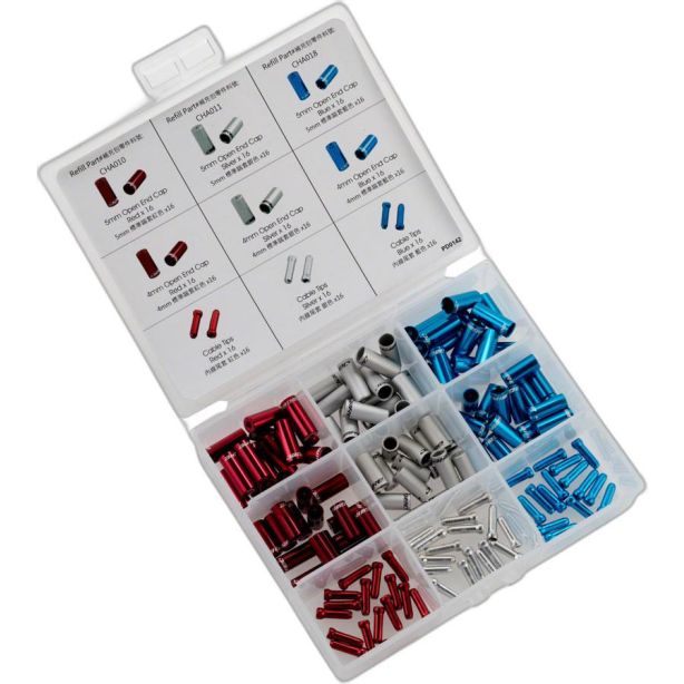 JAGWIRE End Cap Combo Kit - Red / Silver / Blue