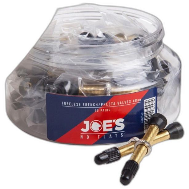 Joe's NO-FLATS Presta Valves 48mm-20 PAIR JAR