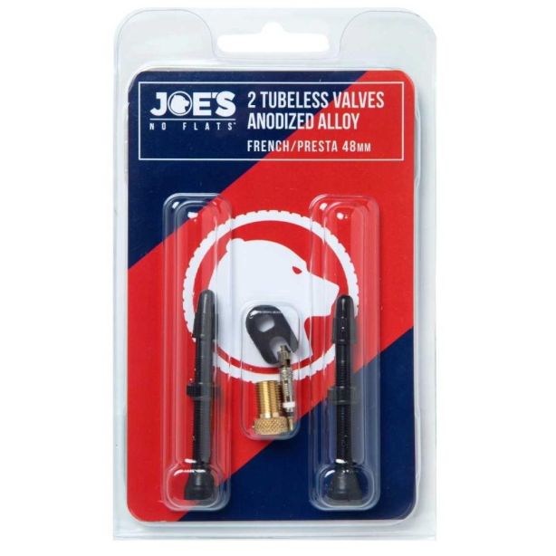 Joe's 2 Tubeless French/Presta valves 48 mm