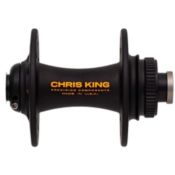 Chris King R45D Road Disc Front /24H/100mm x 12mm TA/Center Lock /Two Tone Black Punch/ Ceramic